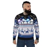 Ugly Christmas Jumper, Unisex Funny Chunky Fair Isle Knitted Festive Pullover for Party Oh Holy Night