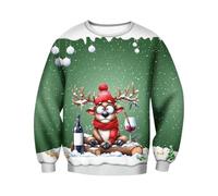 Ugly Christmas Jumper Women Men Xmas Jumpers for Women Men Womens Christmas Sweatshirt Mens Ladies Rude Funny Novelty Personalised Cute Oversized Reindeer Santa Snowman Christmas Jumper Pullover Tops