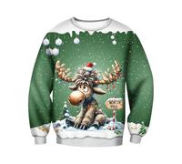 Ugly Christmas Jumper Women Men Xmas Jumpers for Women Men Womens Christmas Sweatshirt Mens Ladies Rude Funny Novelty Personalised Cute Oversized Reindeer Santa Snowman Christmas Jumper Pullover Tops