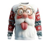 Ugly Christmas Jumpers Mens Uk Shirt Xmas Shirts Novelty Crewneck Tops Casual Comfortable Men Jumper for Funny Golf Santa Claus Print Sweatshirt Pullover