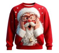 Ugly Christmas Jumpers Mens UK Ugly Long Sleeve Sweater Knitwear Festive Jumper Novelty Sweatshirts Xmas Pullover Winter Work Sweatshirt Cotton Casual Pullover Sweaters Top Elf (Z6 Red,L)