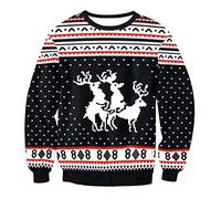 Ugly Christmas Jumpers Pullover Sweatshirt Funny Xmas Jumpers For Women Men Womens Mens Ladies Couples Tacky Novelty 3D Reindeer Santa Christmas Jumper Worst Unisex Rude Sweatshirts Cool Plus Size XL
