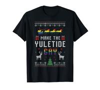 Ugly Christmas LGBTQ Pride Santa Claus Make The Yuletide Gay T-Shirt