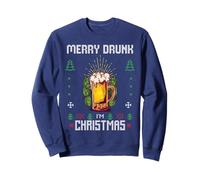 Ugly Christmas Sweater Alcohol Drunk Drinking Beer Wine Sweatshirt