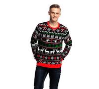 U Look Ugly Today Men's Ugly Christmas Sweater, Funny Chunky Knit Xmas Pullover with Santa Reindeer Snowflake, Fab Festive Fair Isle, XL, Black