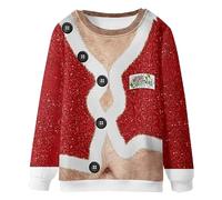 Ugly Christmas Sweater Men's Long Sleeve Casual Loose Fit Round Neck Pullover Chic and Elegant Funny Christmas Printed Sportwear Autumn Winter Large Size Party Sweatshirt