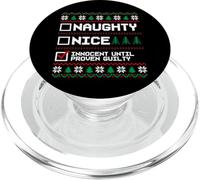 Ugly Christmas Sweater Naughty Nice Innocent Until Guilty PopSockets PopGrip for MagSafe