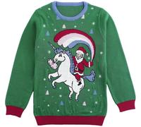 Ugly Christmas Sweater Unicorn and Santa Sweatshirt multicolour
