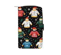 Ugly Christmas Sweaters Womens PU Leather Wallet Long Purse Clutch Organizer for Office Travel