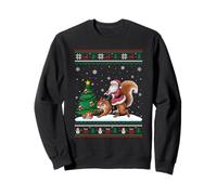 Ugly Christmas Tree Lights Xmas Santa Riding Squirrel Sweatshirt