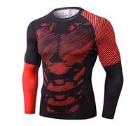 UGLY FROG HuJS01 Compression Base LayersMen's High-Elastic Tight-fitting Fitness Clothes Digital Printing Quick-drying Breathable Training T-shirt Running Sports Long-sleeved D13029
