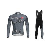 UGLY FROG Men's Cycling Suit Long Sleeve Sportswear Windproof Cycling Clothing Set with Thermal Fleece Jersey + 3D Padded Pants Trousers
