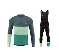 UGLY FROG Men's Cycling Suit Long Sleeve Sportswear Windproof Cycling Clothing Set with Thermal Fleece Jersey + 3D Padded Pants Trousers