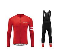 UGLY FROG Men's Cycling Suit Long Sleeve Sportswear Windproof Cycling Clothing Set with Thermal Fleece Jersey + 3D Padded Pants Trousers