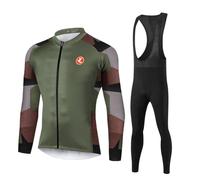 UGLY FROG Men's Thermal Fleece Winter Cycling Clothing Cycling Suits Cycling Jersey with Thermal Fleece Lining Cycling Shorts with Seat Padding + 20D Gel