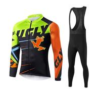 UGLY FROG Men's Thermal Fleece Winter Cycling Clothing Cycling Suits Cycling Jersey with Thermal Fleece Lining Cycling Shorts with Seat Padding + 20D Gel