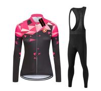 UGLY FROG Women's Cycling Suits with Thermal Fleece Lining, Long Sleeve Bicycle Suits, Winter Cycling Jersey Set, Cycling Clothing, Long Sleeve Cycling Jersey, Cycling Shorts with Seat Padding + 20D