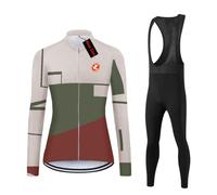 UGLY FROG ZrTao2 Set Long Sleeve Women's Thermal Fleece Winter Cycling Clothing Cycling Suits Cycling Jersey with Thermal Fleece Lining Cycling Shorts with Seat Pad + Gel for Cycling MTB Outdoor
