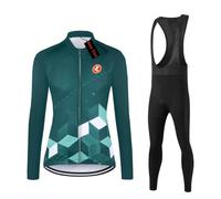 UGLY FROG ZrTao2 Set Long Sleeve Women's Thermal Fleece Winter Cycling Clothing Cycling Suits Cycling Jersey with Thermal Fleece Lining Cycling Shorts with Seat Pad + Gel for Cycling MTB Outdoor