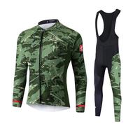 UGLY FROG ZRTZ01 Cycling Jersey Set Long Sleeve Men's Thermal Fleece Winter Cycling Clothing Cycling Suits Cycling Jersey Cycling Shorts with Seat Pad + 20D Gel Pad