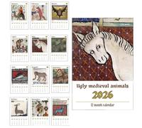 Ugly Medieval Animals 2026 Wall Calendar, 28 X 21.5 Cm Fun Medieval Art Wall Calendar, 12 Months Of Funny Animals, Perfect For Office Or Home Decor, Funny Gift For Humor Lovers