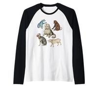 Ugly Medieval Dogs Raglan Baseball Tee