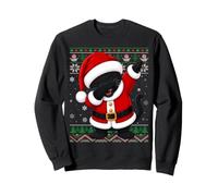 Ugly Sweater Xmas Cute Animal Dab Santa Panther Christmas Sweatshirt