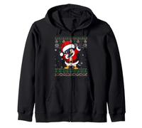Ugly Xmas Cool Dab Dance Santa Cute Bird Christmas Zip Hoodie