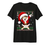 Ugly Xmas Dab Dance Santa Cardigan Welsh Corgi Dog Christmas Premium T-Shirt