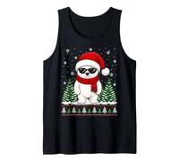 Ugly Xmas Fun Animal Lover Santa Hat Poler Bear Christmas Tank Top