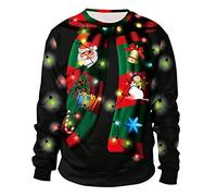 Ugly Xmas Jumpers for Women Men Funny Christmas Jumpers Pullover Sweatshirt Womens Mens Ladies Couples Tacky Novelty 3D Reindeer Christmas Jumper Worst Unisex Rude Sweatshirts Cool Plus Size L