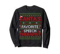 Ugly Xmas Santa's Favorite Speech Therapist Christmas Sweatshirt