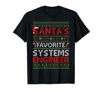 Ugly Xmas Santa's Favorite Systems Engineer Christmas T-Shirt