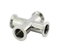 UGLYAF KF16 KF25 KF40 KF50 Vacuum Four-way Fittings 304 Stainless Steel Equal Diameter Flange Four-way Fittings(KF25)