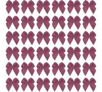 UGOMEDA 1 Inch Mini Ribbon Bow 100 Pcs Satin Fabric Ribbon Flower Bows Appliques for DIY Craft Sewing Wedding Party Decoration,Dark Purple