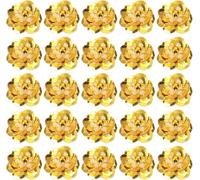 UGOMEDA 100 Pcs Sequin Bead Flowers Patches, 0.8"/2cm Flowers Applique with Crystal Beaded Sew on Cloth Patch for Dress Garment Shoes Bags Accessory DIY Clothes Craft,Yellow