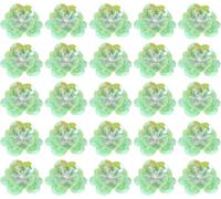 UGOMEDA 100 Pcs Sequin Bead Flowers Patches, 0.8"/2cm Flowers Applique with Crystal Beaded Sew on Cloth Patch for Dress Garment Shoes Bags Accessory DIY Clothes Craft,Light Green