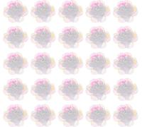 UGOMEDA 100 Pcs Sequin Bead Flowers Patches, 0.8"/2cm Flowers Applique with Crystal Beaded Sew on Cloth Patch for Dress Garment Shoes Bags Accessory DIY Clothes Craft,Transparent