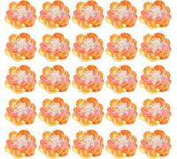 UGOMEDA 100 Pcs Sequin Bead Flowers Patches, 0.8"/2cm Flowers Applique with Crystal Beaded Sew on Cloth Patch for Dress Garment Shoes Bags Accessory DIY Clothes Craft,Orange