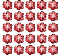 UGOMEDA 100 Pcs Sequin Bead Flowers Patches, 0.8"/2cm Flowers Applique with Crystal Beaded Sew on Cloth Patch for Dress Garment Shoes Bags Accessory DIY Clothes Craft,Red