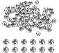 UGOMEDA 20PCS Fly Tying Tungsten Beads, Tungsten Slotted Beads for Fly Tying Jig Hooks,2.5mm,Silver Tone