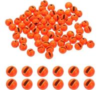 ugomeda 20PCS Fly Tying Tungsten Beads, Tungsten Slotted Beads for Fly Tying Jig Hooks,3mm,Orange