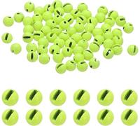 UGOMEDA 20PCS Fly Tying Tungsten Beads, Tungsten Slotted Beads for Fly Tying Jig Hooks,5.5mm,Green