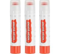 ugomeda Solid Tempera Paints, 3 Pcs Washable Quick Drying Paint Sticks Paint Pens for Artists Beginners Art Supplies,Orange Red