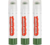 ugomeda Solid Tempera Paints, 3 Pcs Washable Quick Drying Paint Sticks Paint Pens for Artists Beginners Art Supplies,Olive Green