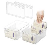 Ugotfeels Breastmilk Storage Container with 4 Freezer Flattener Kit to Flatten Standing Breast Milk Bags in Organizer Bins Save Refrigerator Space |Wide Version