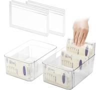 Ugotfeels Breastmilk Storage Container with Freezer Flattener Kit, Large Capacity Organizer Bins for Flattening Milk Bags, Save Refrigerator Space (4 Pack)