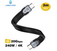 UGOURD 20gbps USB C Cable 20Gbps USB3.2 Gen2*2 Type C Flat Multi functional Cable 240W Laptop Tablet Phone Power Cord 0.15m-3m 20Gbps 240W 4K