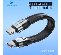 UGOURD 40Gbps Thunderbolt 4 USB C Full Function Cable Flat USB4 Date Cable 0.15m 1m 8K PD 240W Cord for Thunderbolt3 iPhone SSD 40Gbps PD240W 8K