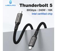UGOURD 80Gbps Thunderbolt 5 Cable Certified Chip USB-C Thunderbolt5 2m 0.3m 120Gbps 240W 16K for MacBook M.2 Hard Drive USB4-V2 Thunderbolt 5